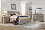 Lettner Light Gray Sleigh 2 Storage Bedroom Set King 3: Bed, Dresser, Mirror from Ella Furniture