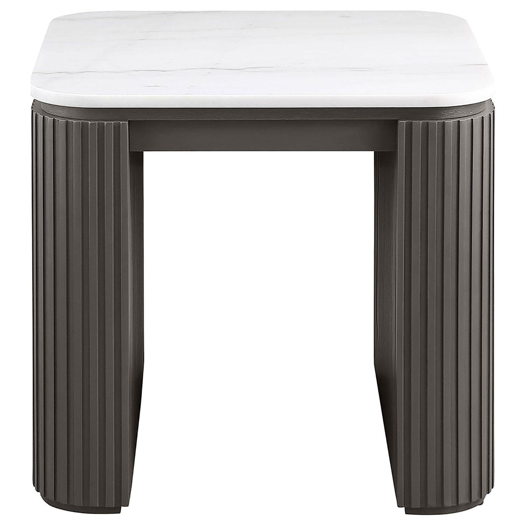 Lior 2-Piece Rectangular Marble Top Coffee and End Table Set Charcoal view 3
