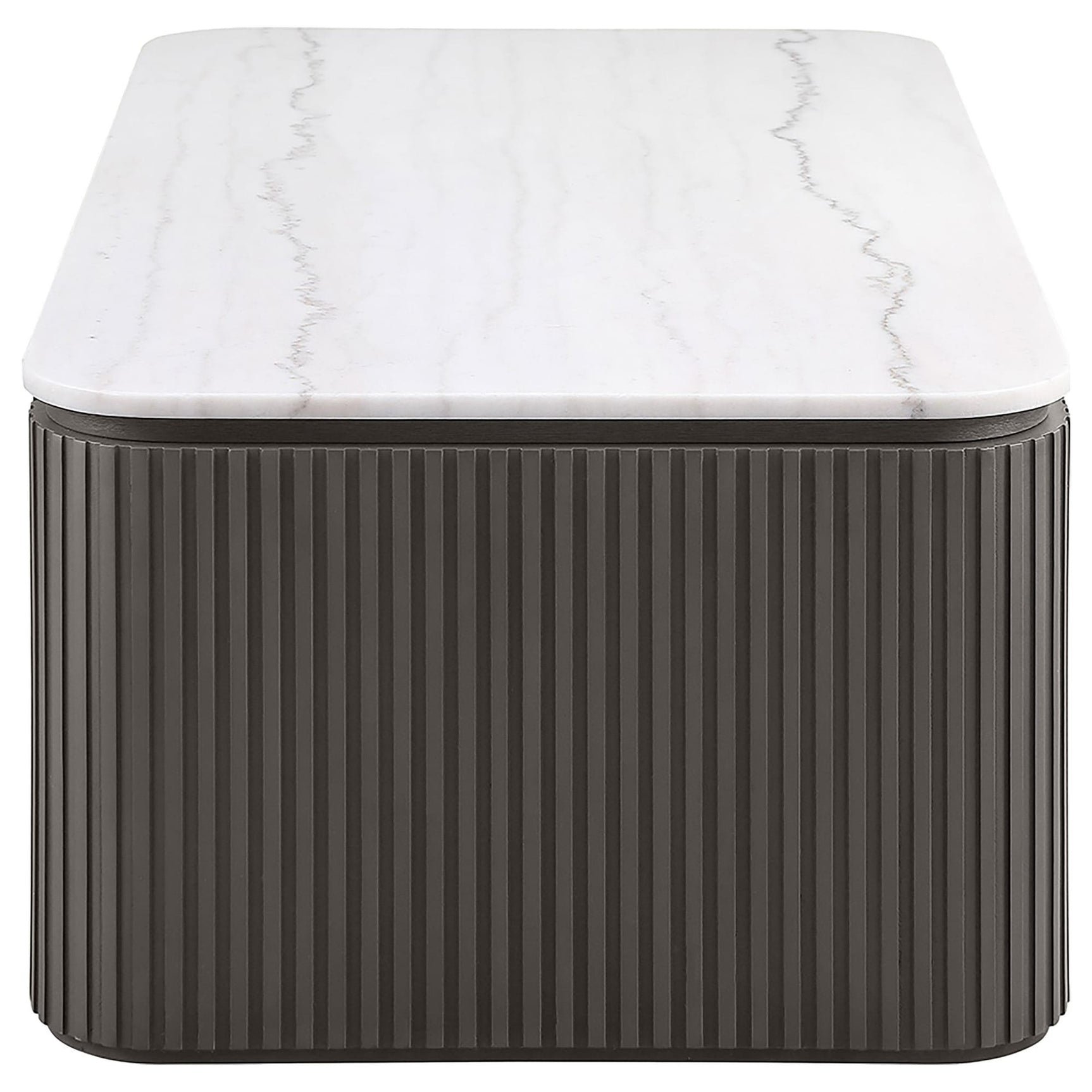 Lior 2-Piece Rectangular Marble Top Coffee and End Table Set Charcoal view 8