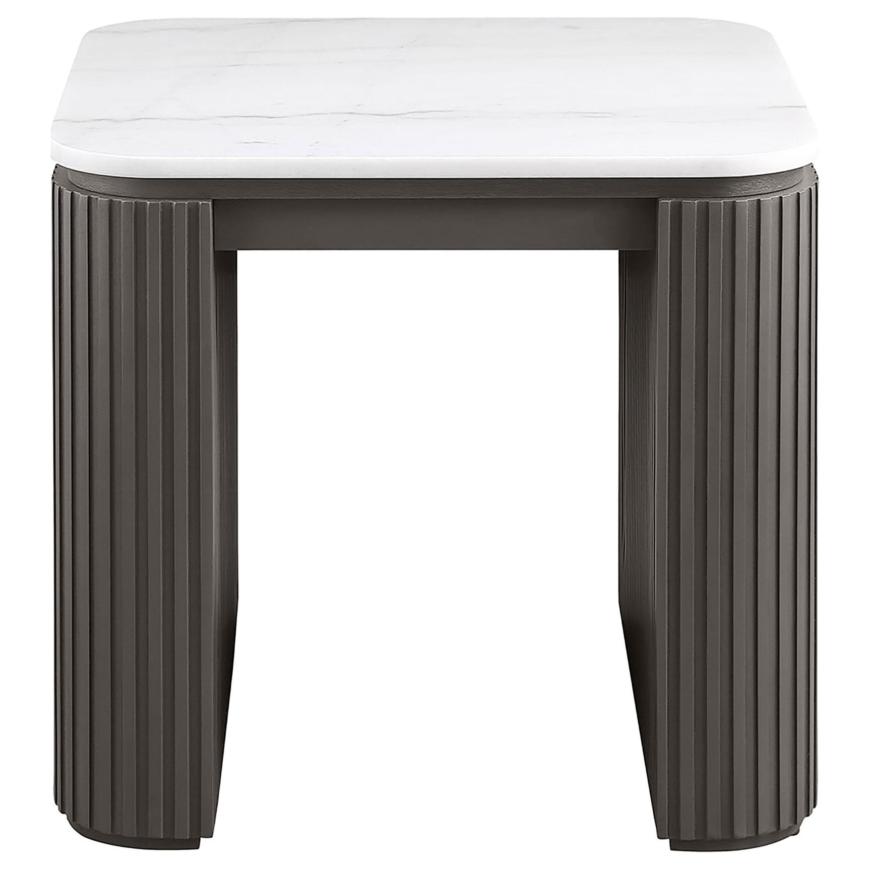 Lior 3-Piece Rectangular Marble Top Coffee and End Table Set Charcoal view 3