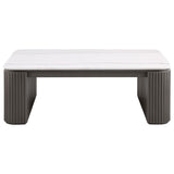 Lior 3-Piece Rectangular Marble Top Coffee and End Table Set Charcoal view 7