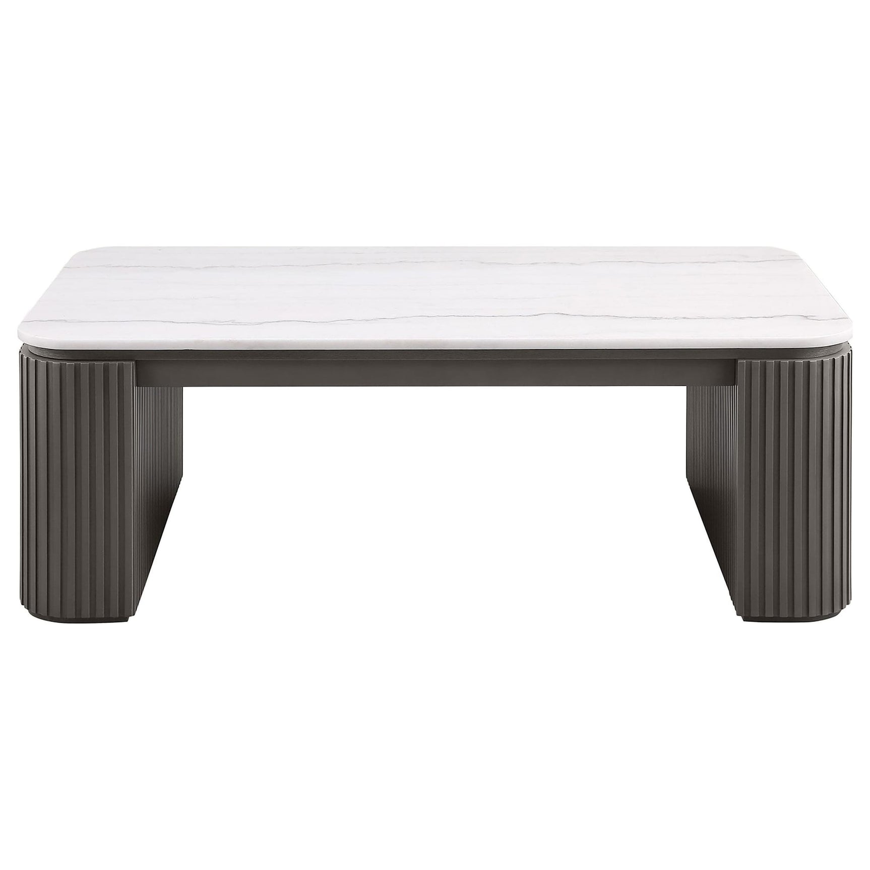 Lior 3-Piece Rectangular Marble Top Coffee and End Table Set Charcoal view 7