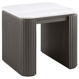 Lior 3-Piece Square Marble Top Coffee and End Table Set Charcoal view 2