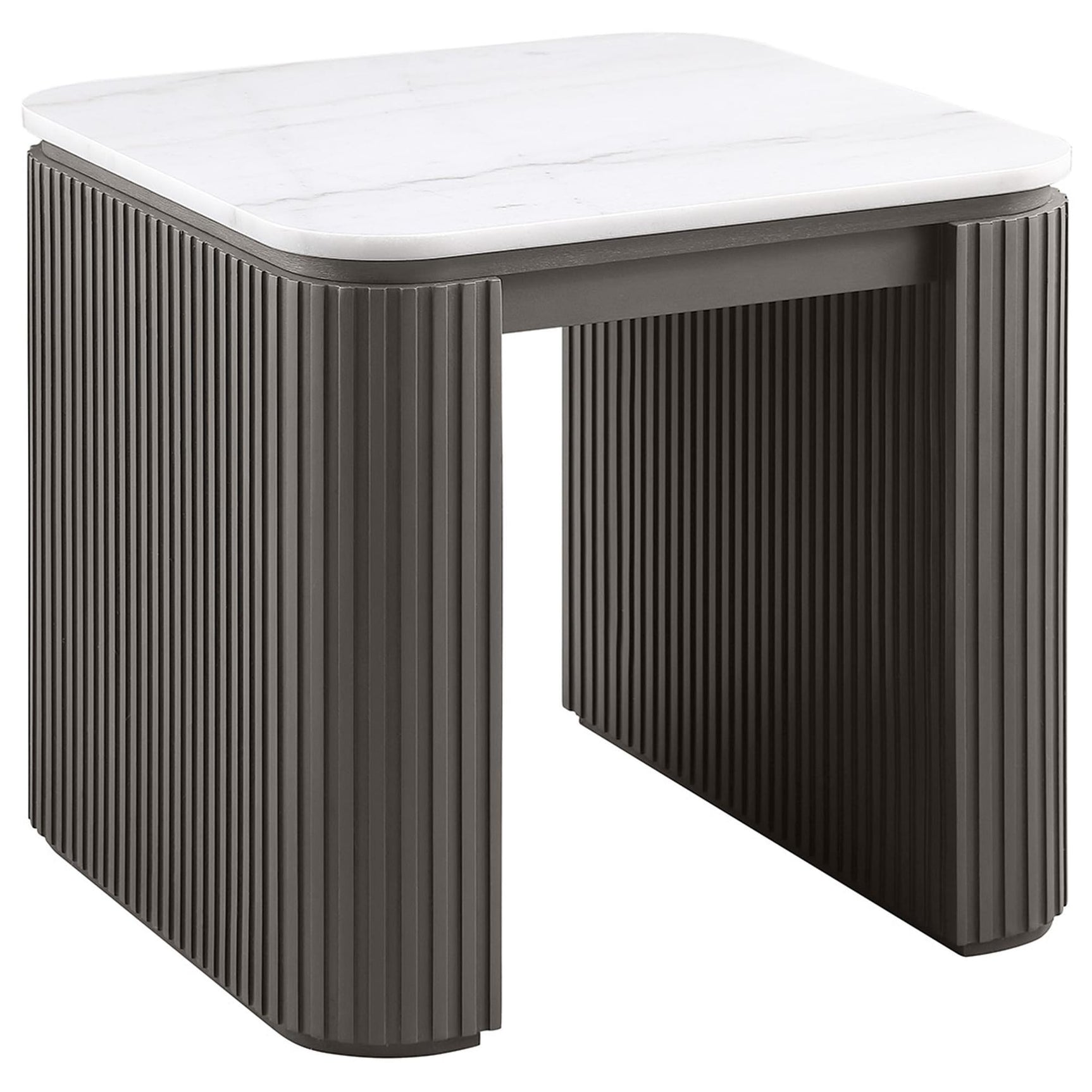 Lior 3-Piece Square Marble Top Coffee and End Table Set Charcoal view 2