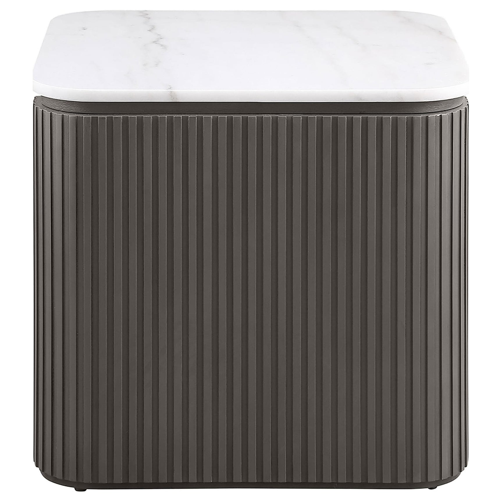 Lior 3-Piece Square Marble Top Coffee and End Table Set Charcoal view 4