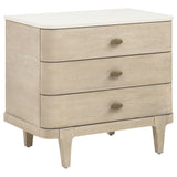 Lucaire 3-drawer Nightstand Bedside Table Sandstone from Ella Furniture