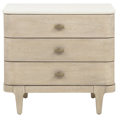 Lucaire 3-drawer Nightstand Bedside Table Sandstone view 2