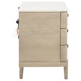 Lucaire 3-drawer Nightstand Bedside Table Sandstone view 8