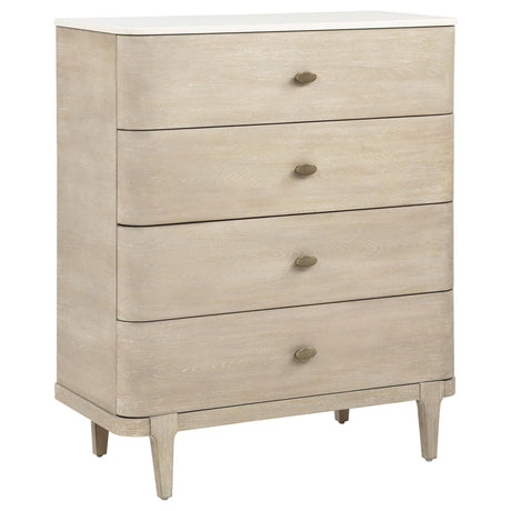 Lucaire 5-drawer Chest of Drawers Sandstone from Ella Furniture