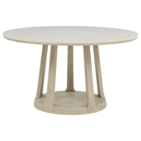 Lucaire 54-inch Round Cultured Marble Dining Table Sandstone from Ella Furniture