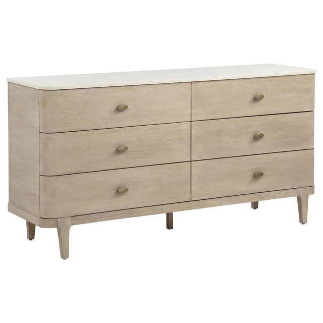 Lucaire 6-drawer Dresser Cabinet Sandstone from Ella Furniture