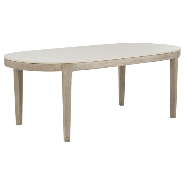Lucaire 84-inch Cultured Marble Top Dining Table Honed Cream from Ella Furniture