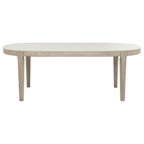Lucaire 84-inch Cultured Marble Top Dining Table Honed Cream view 2