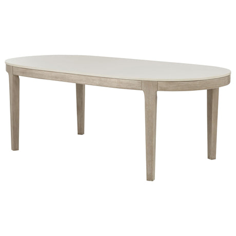 Lucaire 84-inch Cultured Marble Top Dining Table Honed Cream view 3