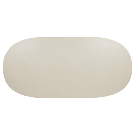 Lucaire 84-inch Cultured Marble Top Dining Table Honed Cream view 5