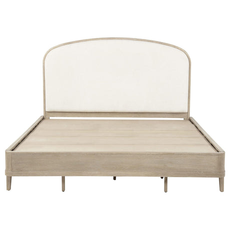 Lucaire Eastern King Upholstered Panel Bed Sandstone view 2