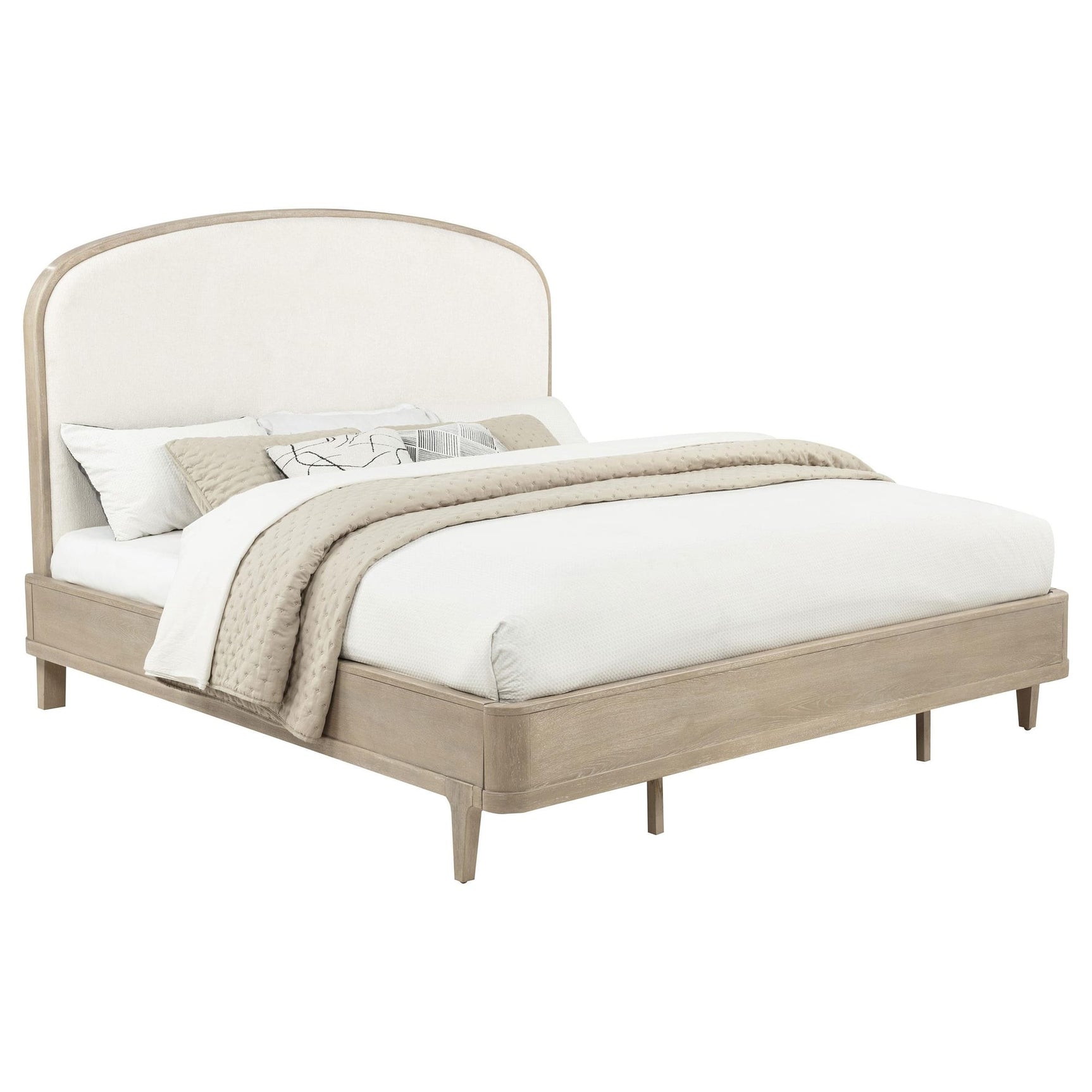 Lucaire Queen Upholstered Panel Bed Sandstone view 2