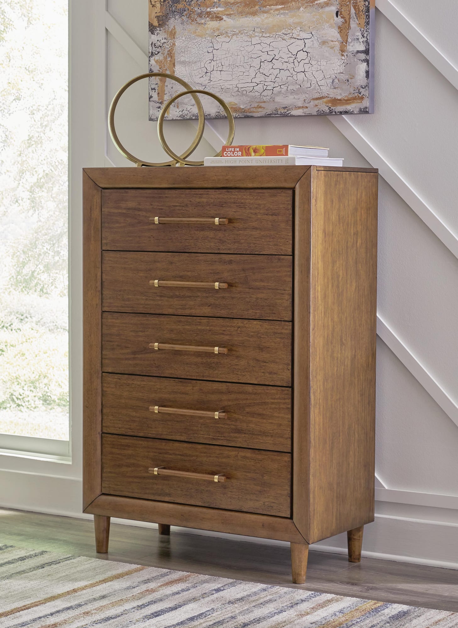 Lyncott Brown Upholstered Panel Bedroom Set view 2