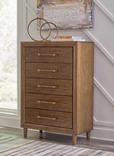 Lyncott Brown Upholstered Panel Bedroom Set view 2