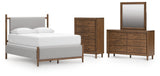 Lyncott Brown Upholstered Panel Bedroom Set view 5