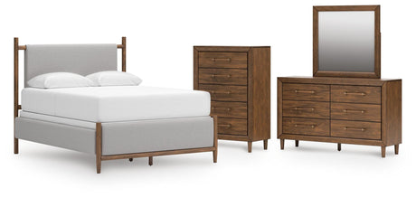 Lyncott Brown Upholstered Panel Bedroom Set view 5