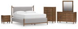 Lyncott Brown Upholstered Panel Bedroom Set view 17