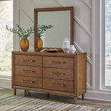 Lyncott Brown Upholstered Panel Bedroom Set Queen 4: Bed, Dresser, Mirror, Chest from Ella Furniture