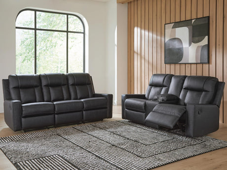 Mackmenville Carbon Reclining Sofa and Reclining Loveseat with Console view 4
