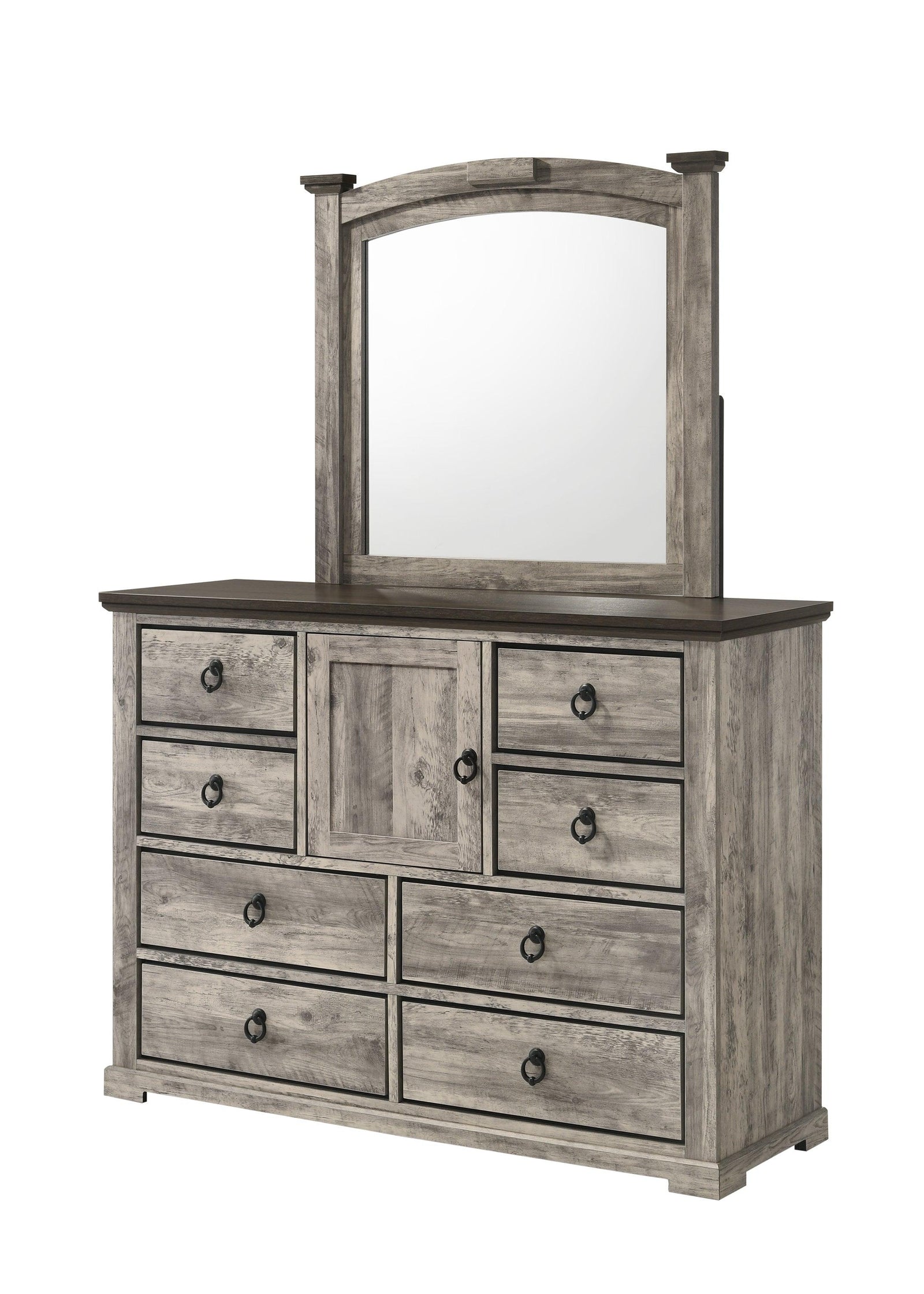Ella-mae Gray Modern Contemporary Solid Wood And Veneers 9-Drawers Dresser - Ella Furniture