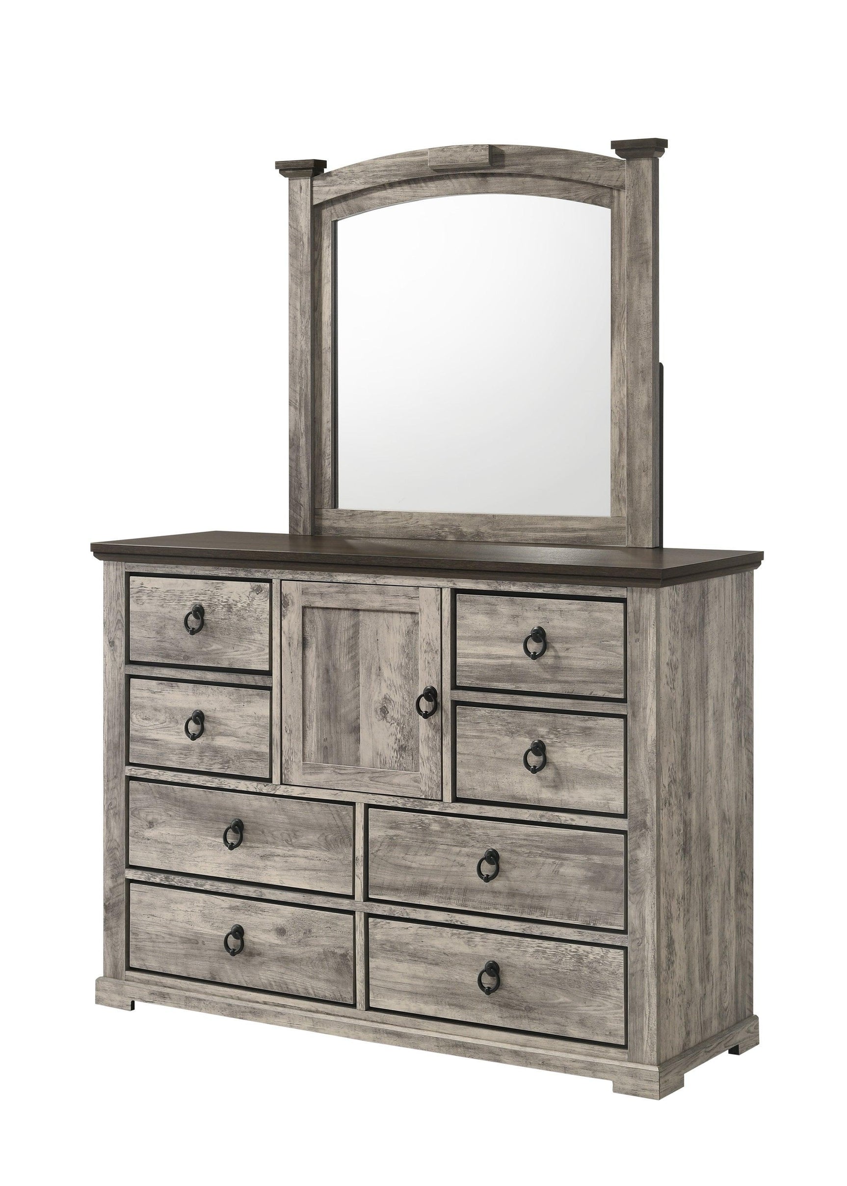 Ella-mae Gray Modern Contemporary Solid Wood And Veneers King Bed - Ella Furniture