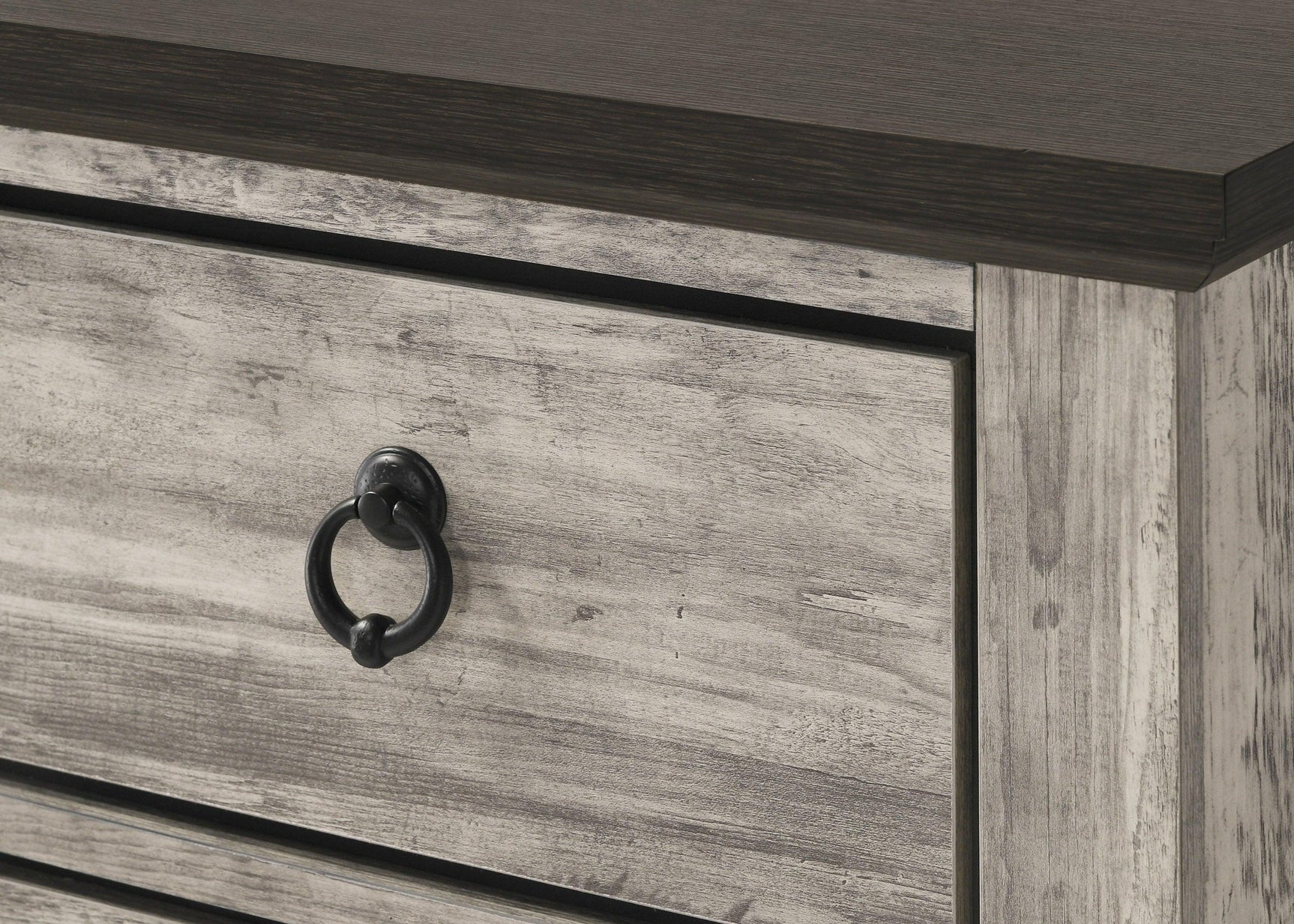 Ella-mae Gray Modern Contemporary Solid Wood And Veneers King Bed - Ella Furniture