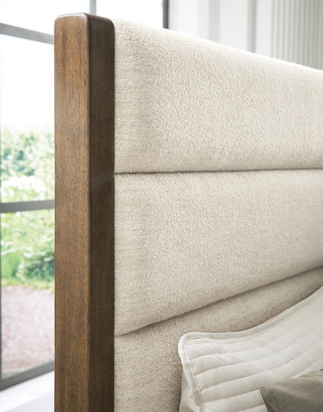 Marxmore Brown Queen Upholstered Storage Bed detail view
