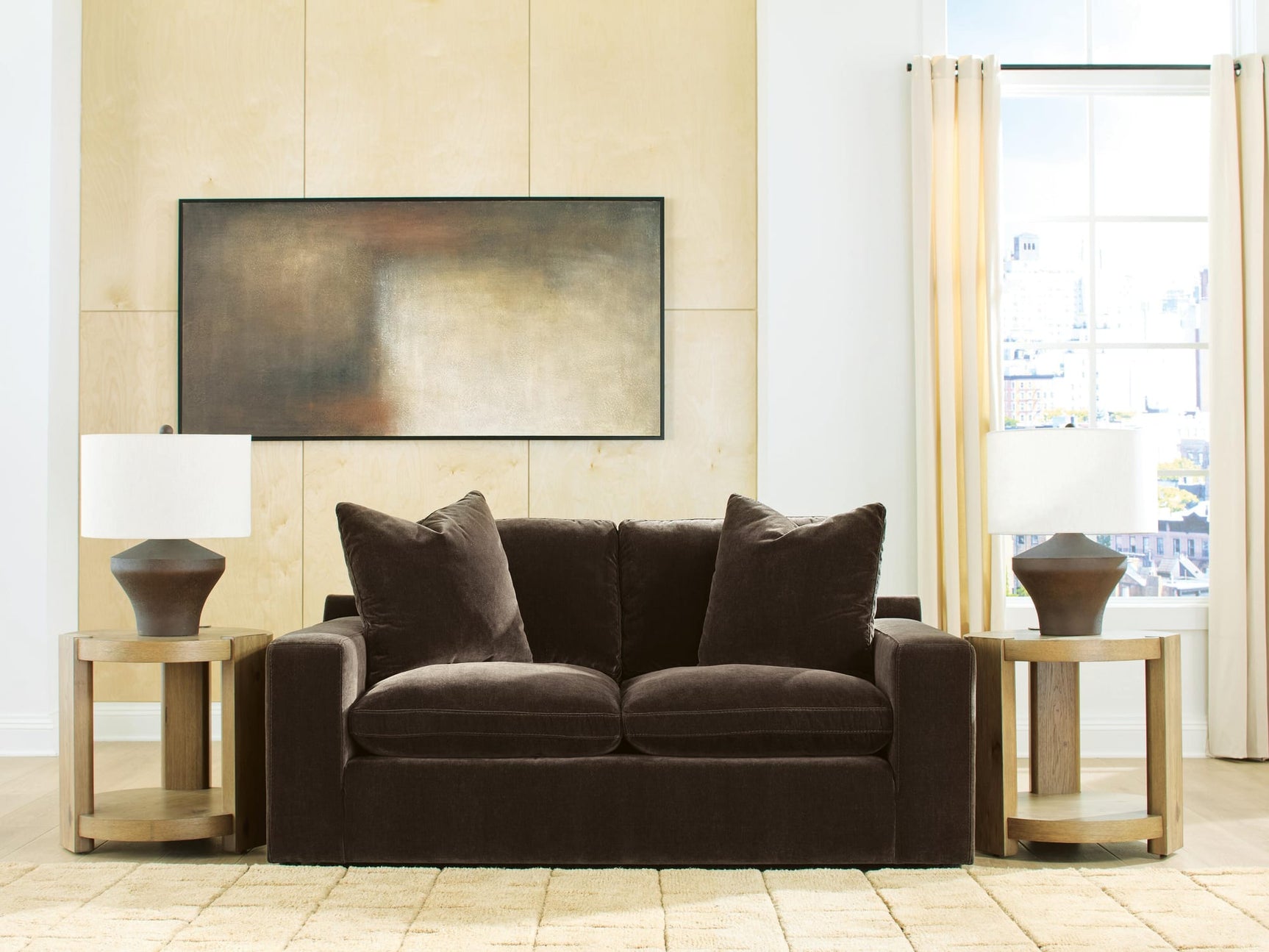 Maxton Heights Bittersweet Chenille,Velvet Loveseat from Ella Furniture