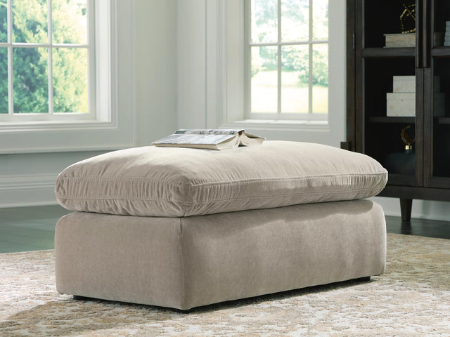 Maxton Heights Pebble Chenille,Velvet Ottoman from Ella Furniture