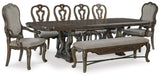 Maylee Dark Brown Dining Set view 2