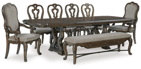 Maylee Dark Brown Dining Set view 2