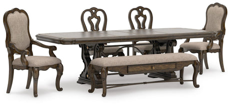 Maylee Dark Brown Dining Set view 5