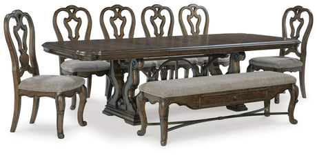 Maylee Dark Brown Dining Set view 6