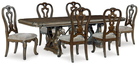 Maylee Dark Brown Dining Set view 9