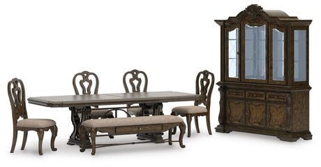 Maylee Dark Brown Dining Set view 12