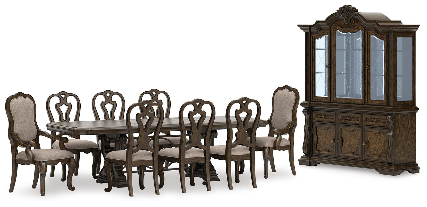 Maylee Dark Brown Dining Set view 15