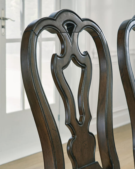 Maylee Dark Brown Dining Set detail view