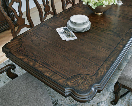 Maylee Dark Brown Dining Set detail view