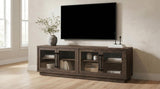 Medina 4-Door TV Stand for TVs up to 85 Inches Dark Rustic Mango view 2