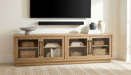 Medina 4-Door TV Stand for TVs up to 85 Inches Golden Oak view 2