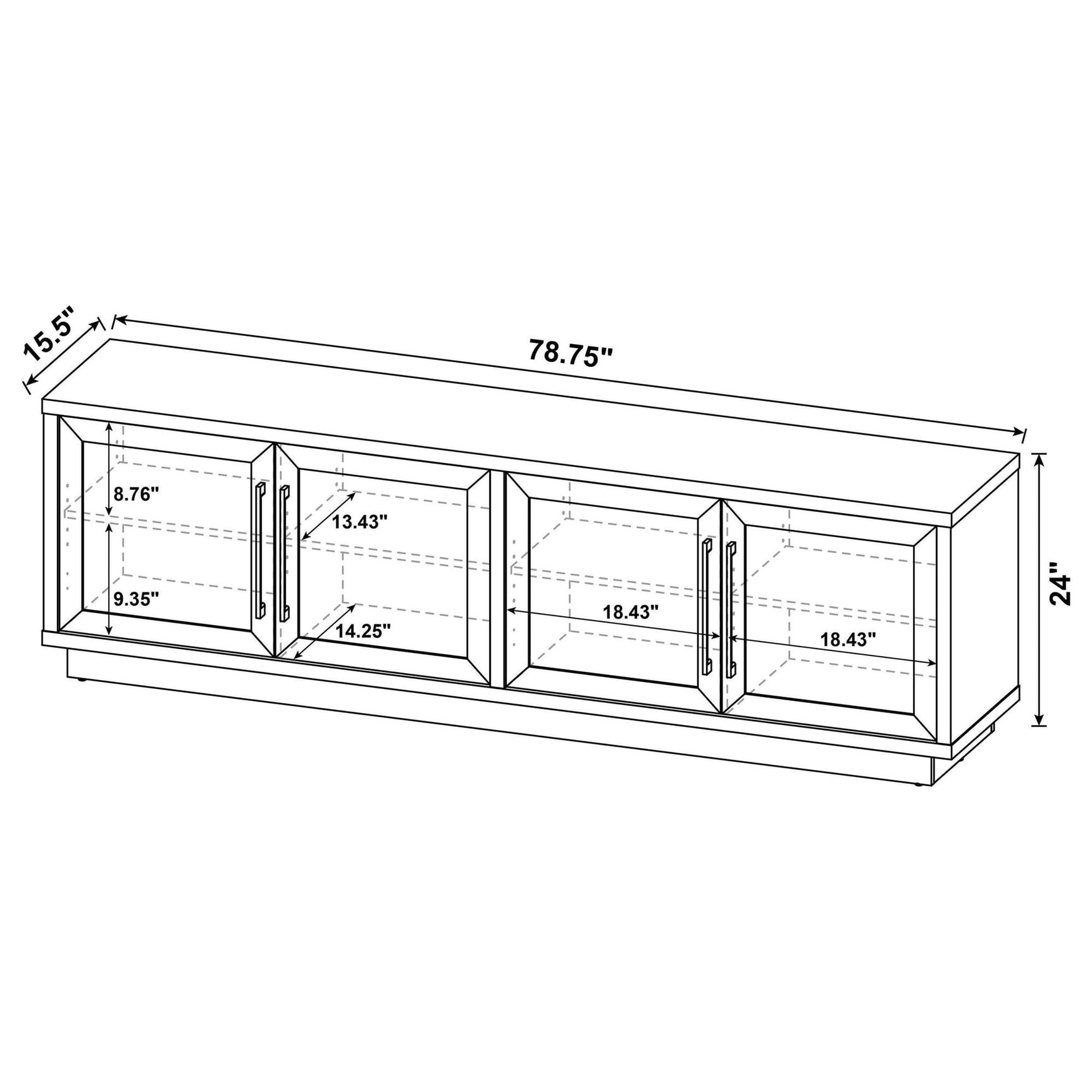 Medina 4-Door TV Stand for TVs up to 85 Inches Latte view 11