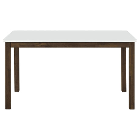 Merrin 55-inch Rectangular Dining Table White and Walnut view 2