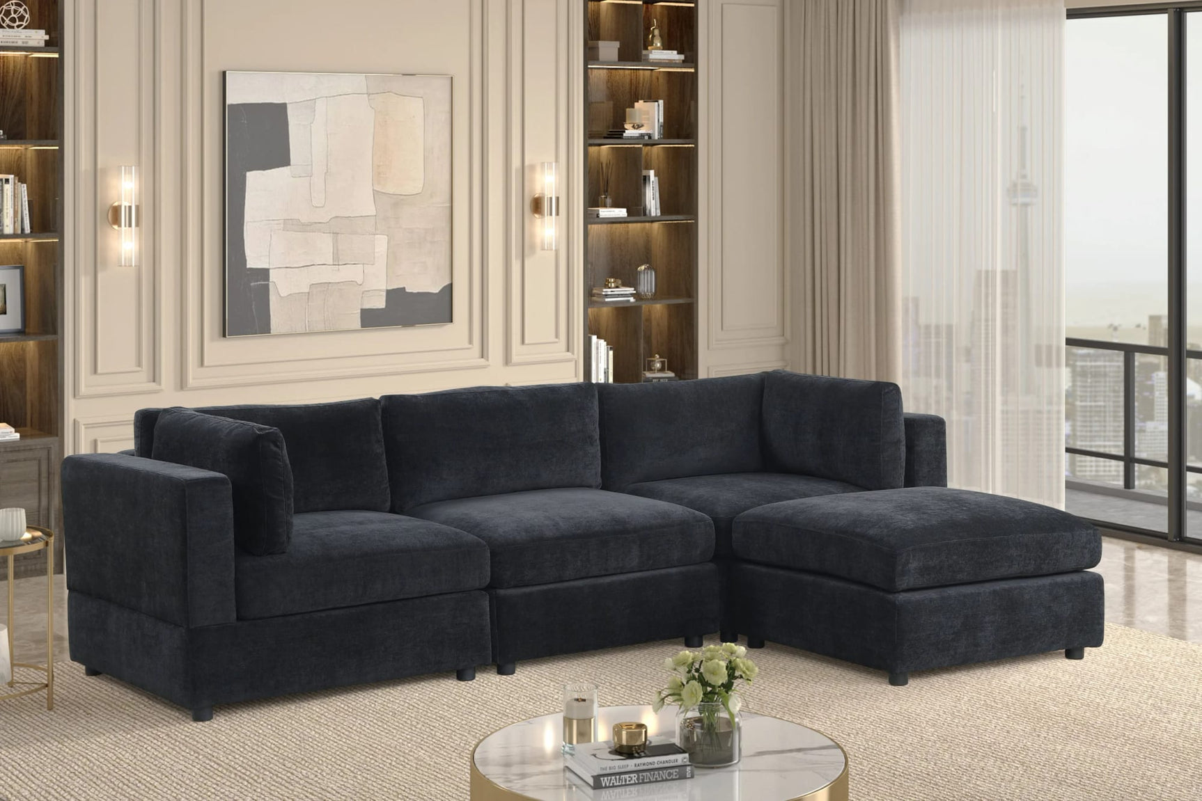 Milan Black Modular Sectional from Ella Furniture