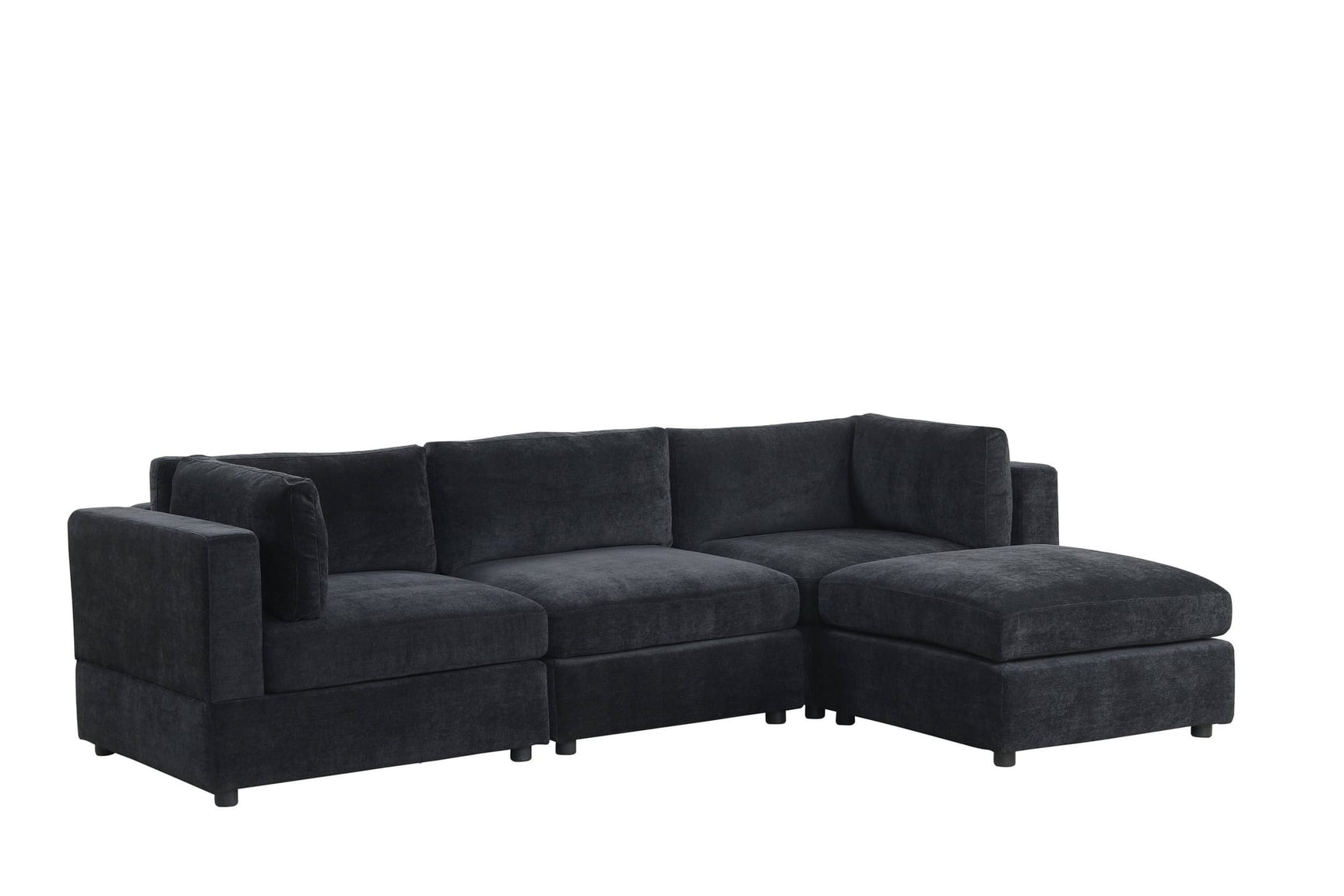 Milan Black Modular Sectional view 2