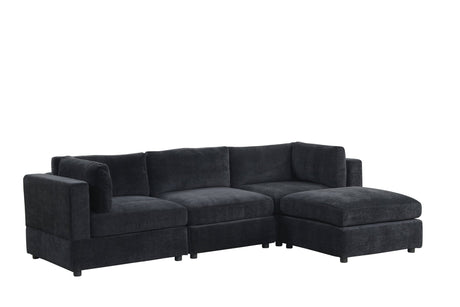Milan Black Modular Sectional view 2